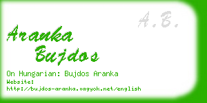 aranka bujdos business card